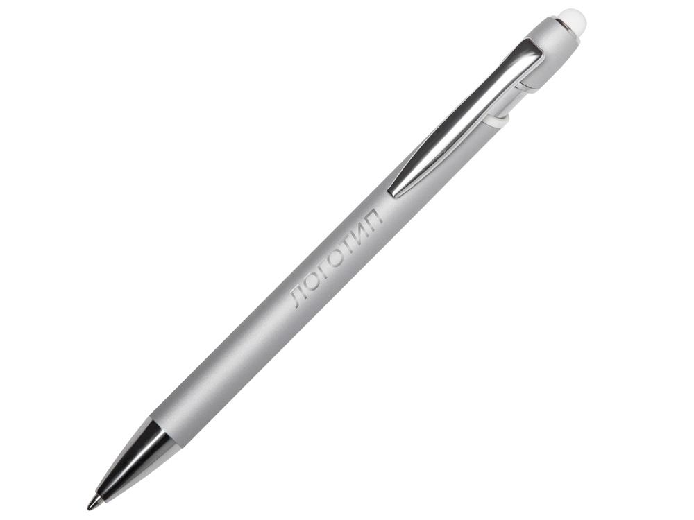Ручка-стилус металлическая шариковая Sway  Monochrome с цветным зеркальным слоем, серебристый с белым - купить оптом