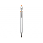 Ручка-стилус металлическая шариковая Sway  Monochrome с цветным зеркальным слоем, серебристый с оранжевым, фото 1