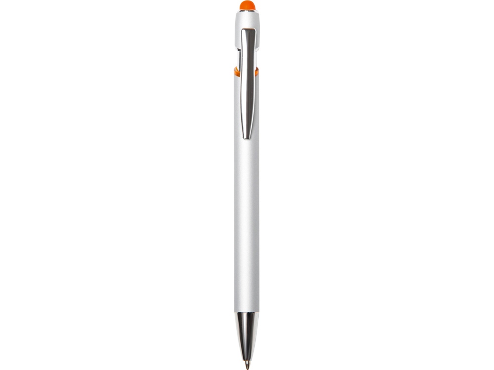 Ручка-стилус металлическая шариковая Sway  Monochrome с цветным зеркальным слоем, серебристый с оранжевым - купить оптом