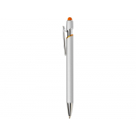 Ручка-стилус металлическая шариковая Sway  Monochrome с цветным зеркальным слоем, серебристый с оранжевым, фото 2