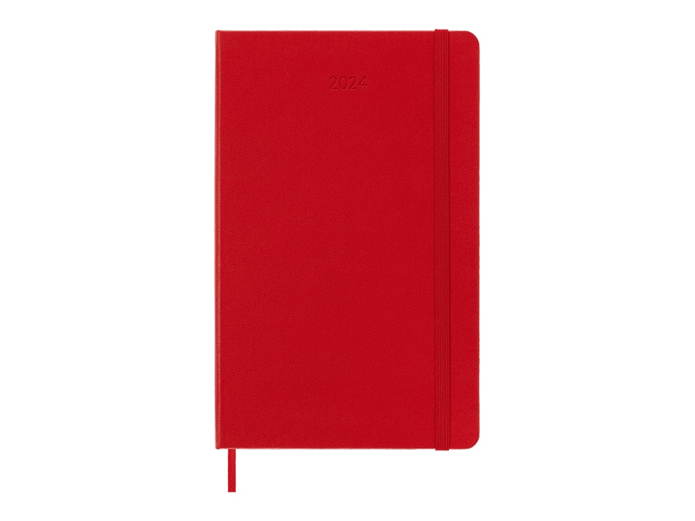 Записная книжка 12 месяцев на 2024 год, в твердой обложке, красный, Large, 13х21 - купить оптом