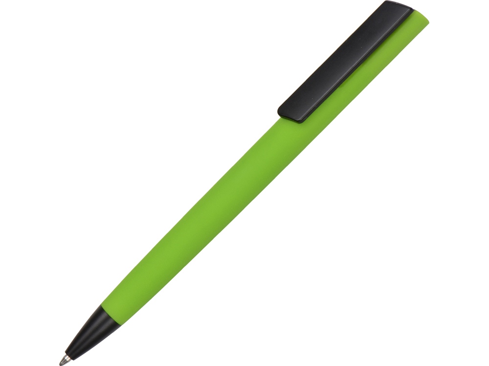 Ручка пластиковая шариковая C1 софт-тач, зеленое яблоко - купить оптом