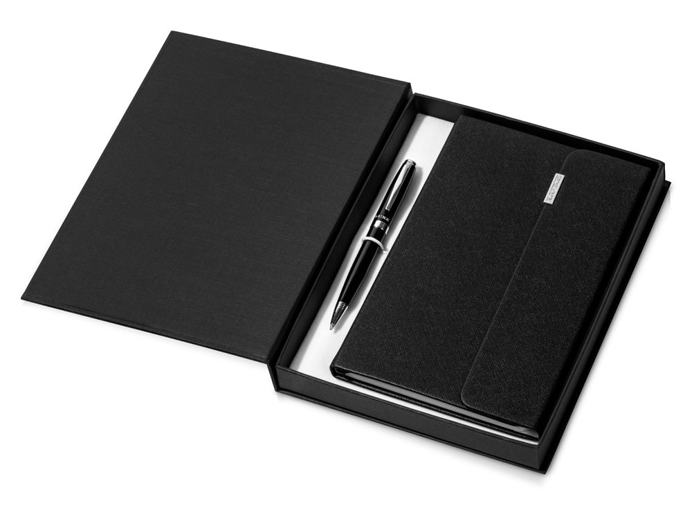 Подарочный набор Tactical Dark: блокнот А5, ручка шариковая (P), черный - купить оптом