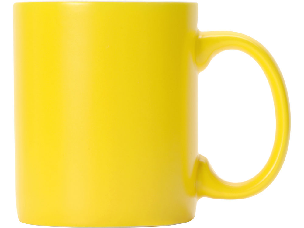 Матовая кружка Марко базовой формы, цветная снаружи, белая внутри, желтый (P) - купить оптом