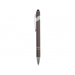 Ручка металлическая soft-touch шариковая со стилусом Sway, серый/серебристый (P), фото 2