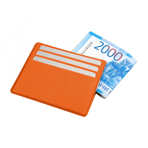 Картхолдер для денег и шести пластиковых карт Favor, оранжевый - купить оптом