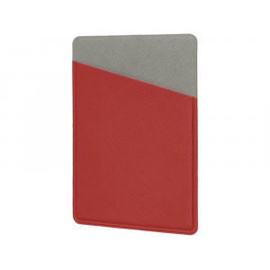 Картхолдер на 3 карты типа бейджа Favor, красный/серый - купить оптом