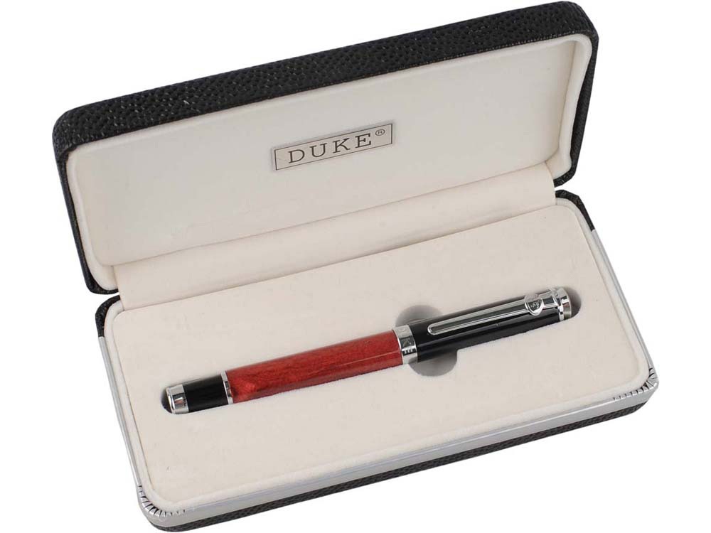 Ручка-роллер Duke модель Leonardo da Vinci в футляре, черный/красный/серебристый - купить оптом