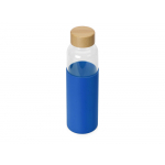 Бутылка для воды стеклянная Refine, в чехле, 550 мл, темно-синий (P), прозрачный, синий, натуральный