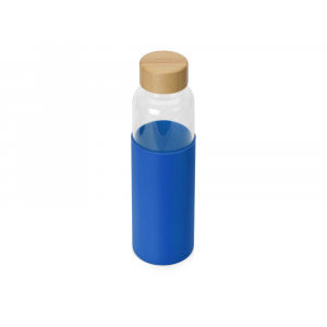 Бутылка для воды стеклянная Refine, в чехле, 550 мл, темно-синий (P), прозрачный, синий, натуральный - купить оптом