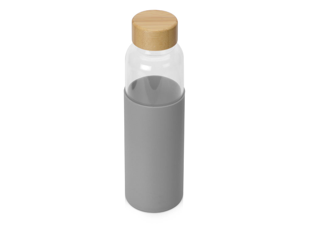 Бутылка для воды стеклянная Refine, в чехле, 550 мл, серый (P) - купить оптом