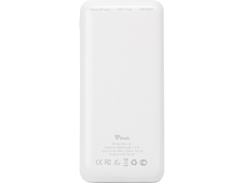 Внешний аккумулятор Evolt Mini-10, 10000 mAh, белый (P) - купить оптом