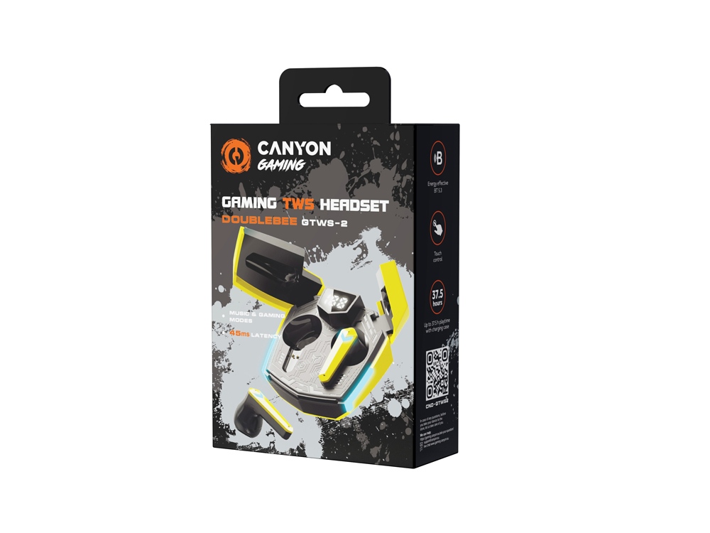 Игровая гарнитура Canyon DoubleBee GTWS-2, желтый (CND-GTWS2Y) - купить оптом