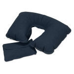 Подушка надувная под голову в чехле, темно-синий