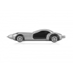 Ручка шариковая Сан-Марино в форме автомобиля с открывающимися дверями и инерционным механизмом движения, серебристая, серебристый/черный, фото 3
