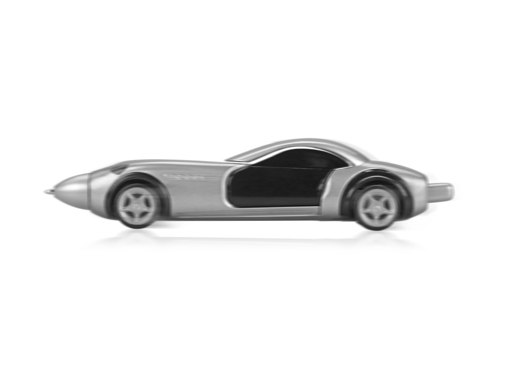 Ручка шариковая Сан-Марино в форме автомобиля с открывающимися дверями и инерционным механизмом движения, серебристая, серебристый/черный - купить оптом