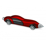 Ручка шариковая Сан-Марино в форме автомобиля с открывающимися дверями и инерционным механизмом движения, красная, красный/черный/серебристый