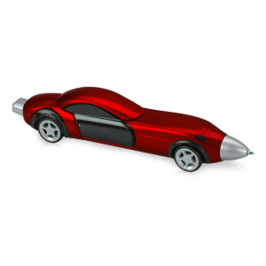 Ручка шариковая Сан-Марино в форме автомобиля с открывающимися дверями и инерционным механизмом движения, красная, красный/черный/серебристый - купить оптом