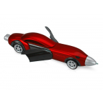 Ручка шариковая Сан-Марино в форме автомобиля с открывающимися дверями и инерционным механизмом движения, красная, красный/черный/серебристый, фото 1