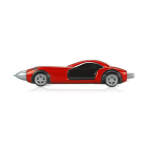 Ручка шариковая Сан-Марино в форме автомобиля с открывающимися дверями и инерционным механизмом движения, красная, красный/черный/серебристый, фото 3