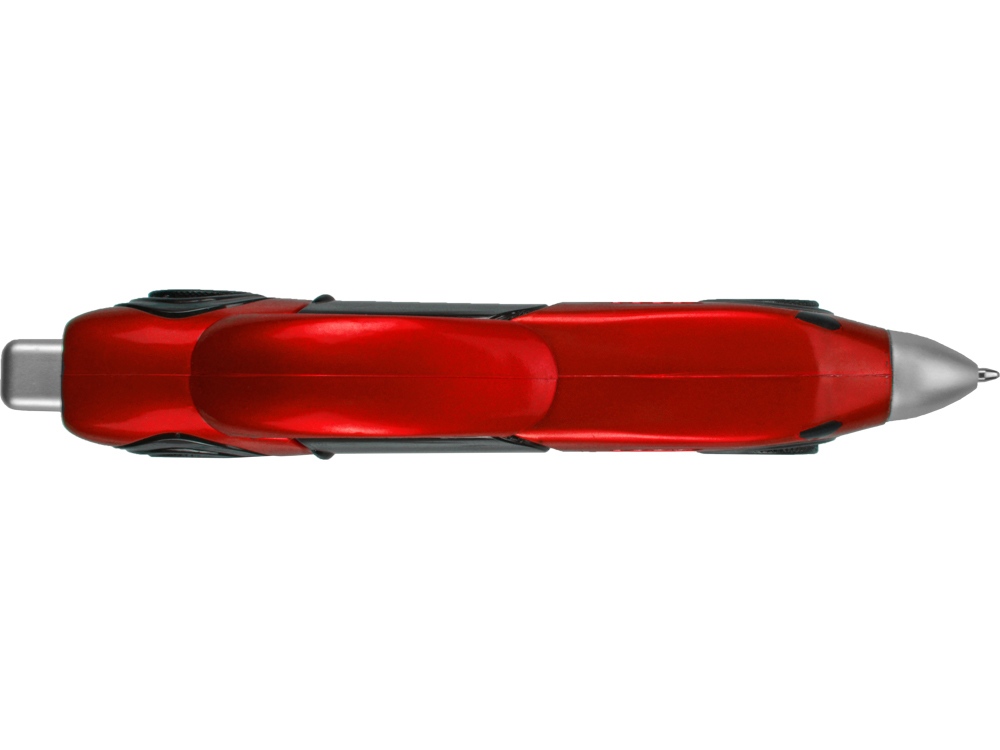 Ручка шариковая Сан-Марино в форме автомобиля с открывающимися дверями и инерционным механизмом движения, красная, красный/черный/серебристый - купить оптом