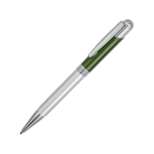 Ручка шариковая Мичиган, серебристый/зеленый - купить оптом
