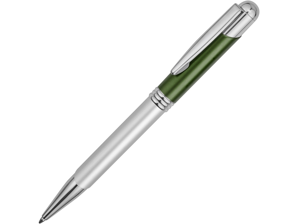 Ручка шариковая Мичиган, серебристый/зеленый - купить оптом
