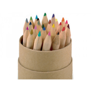 Набор из 24 карандашей с точилкой и ластиком, натуральный - купить оптом