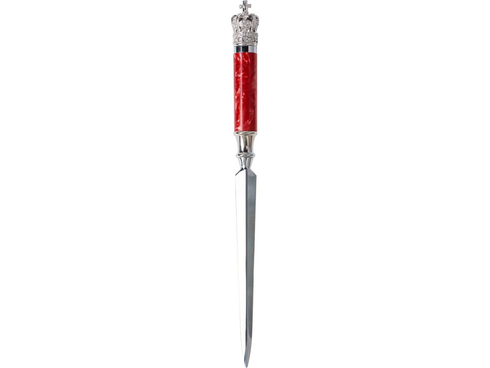 Набор Принц Уэльский : ручка шариковая, лупа, нож для бумаг, красный перламутр/серебристый - купить оптом