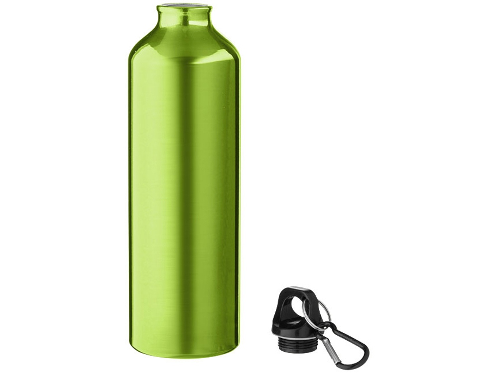 Алюминиевая бутылка для воды Oregon объемом 770 мл с карабином - Лайм, лайм - купить оптом