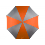 Зонт-трость механический, серый/оранжевый