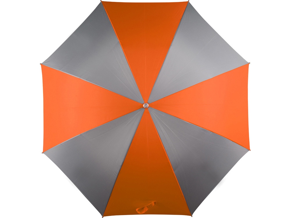 Зонт-трость механический, серый/оранжевый - купить оптом