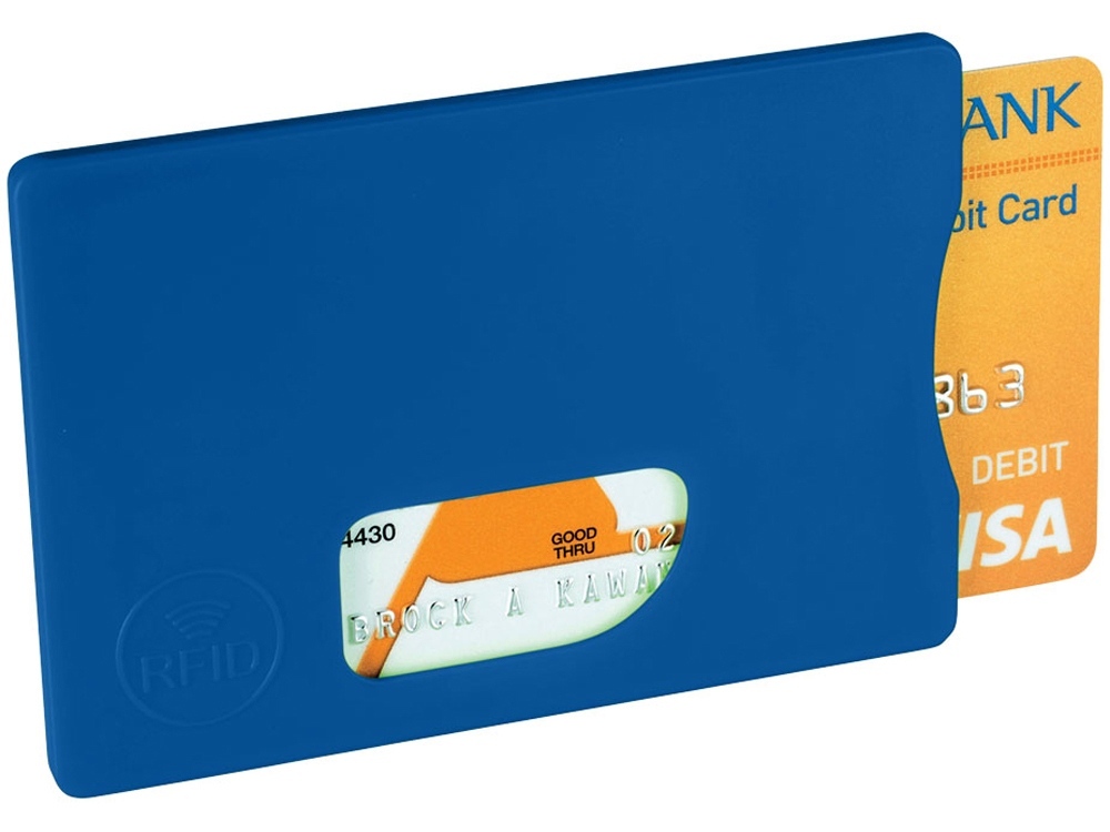 Защитный RFID чехол для кредитной карты, ярко-синий - купить оптом