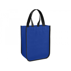 Маленькая ламинированная сумка для покупок, ярко-синий - купить оптом