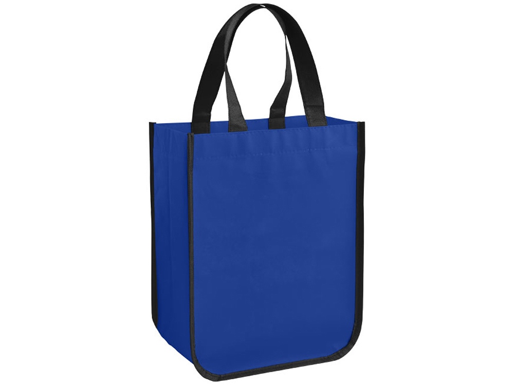 Маленькая ламинированная сумка для покупок, ярко-синий - купить оптом