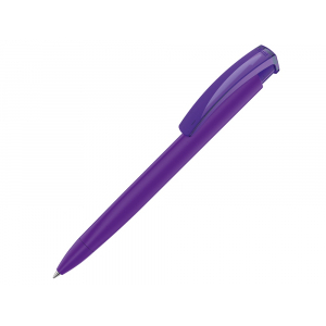 Ручка шариковая трехгранная UMA TRINITY K transparent GUM, soft-touch, фиолетовый - купить оптом
