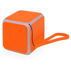 Портативная колонка Cube с подсветкой, оранжевый - купить оптом