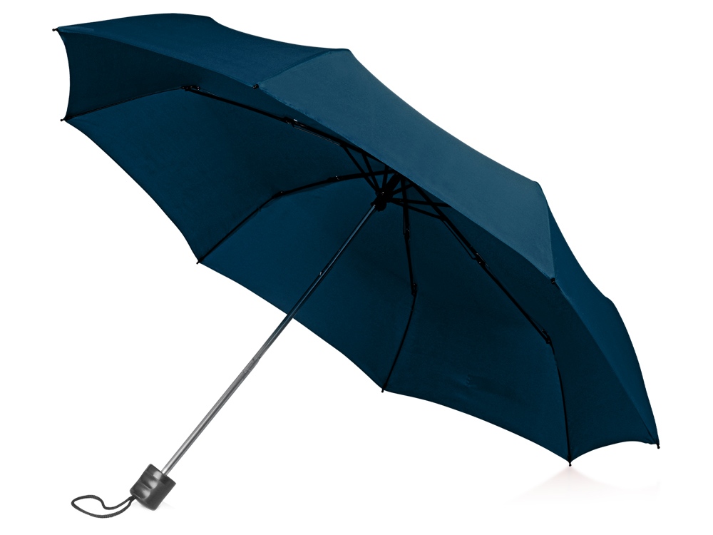 Зонт складной Columbus, механический, 3 сложения, с чехлом, темно-синий - купить оптом