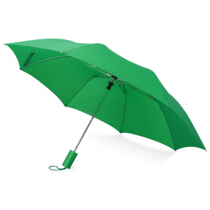 Зонт складной Tulsa, полуавтоматический, 2 сложения, с чехлом, зеленый - купить оптом