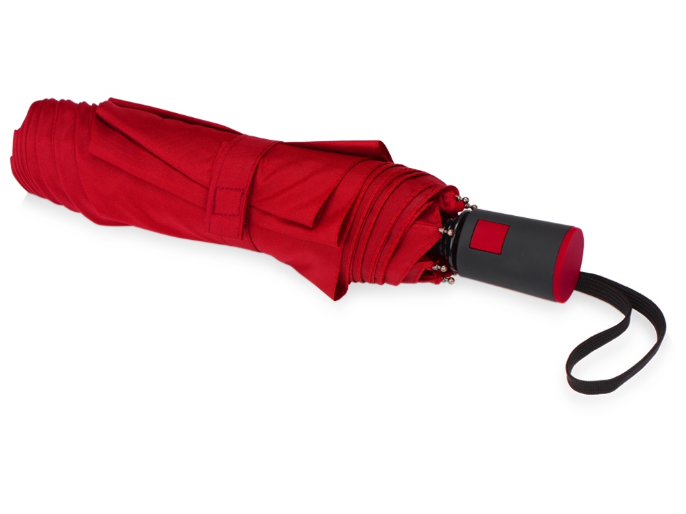 Зонт складной Irvine, полуавтоматический, 3 сложения, с чехлом, красный - купить оптом