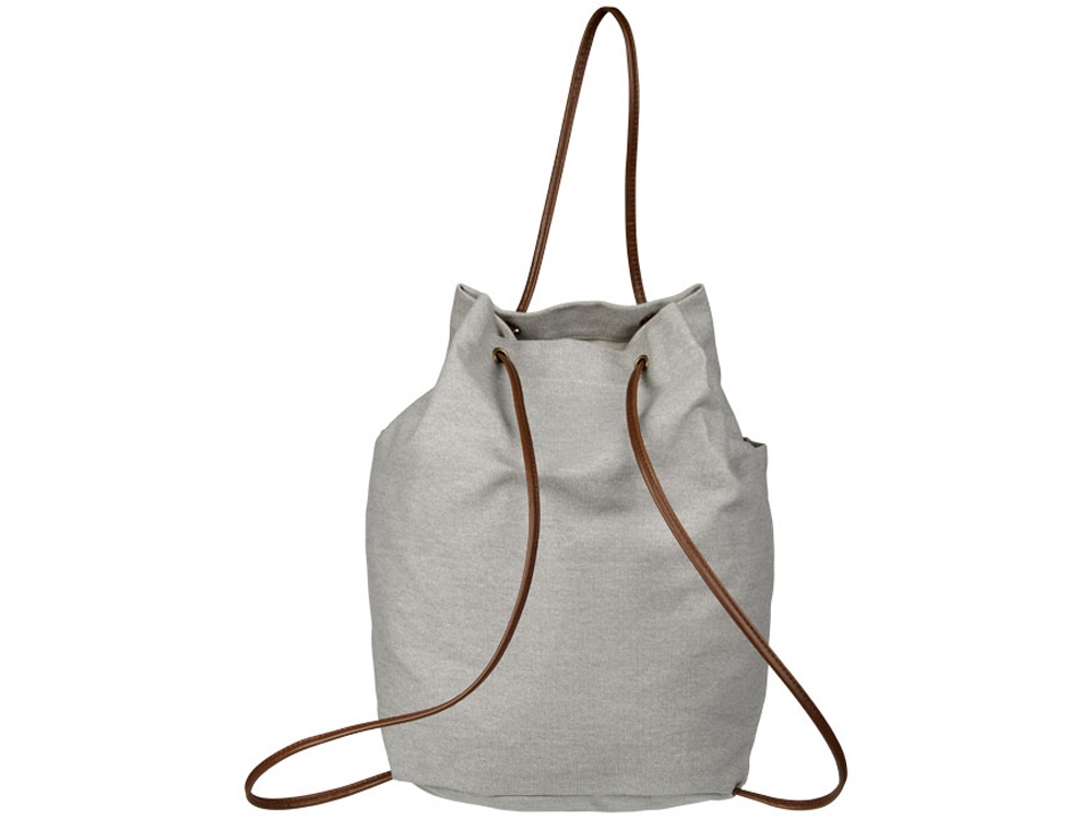 Рюкзак со шнурками Harper из хлопчатобумажной парусины, светло-серый - купить оптом