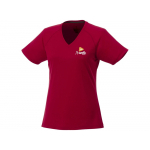 Модная женская футболка Amery  с коротким рукавом и V-образным вырезом, красный, фото 3