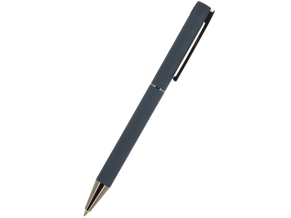 Ручка Bergamo шариковая автоматическая, синий металлический корпус, 0,7 мм, синяя - купить оптом