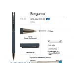 Ручка Bergamo шариковая автоматическая, синий металлический корпус, 0,7 мм, синяя, фото 2