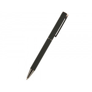 Ручка Bergamo шариковая автоматическая, черный металлический корпус, 0.7 мм, синяя - купить оптом