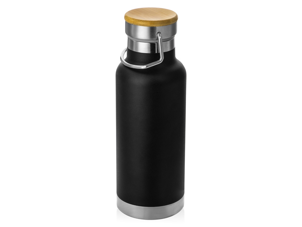 Медная спортивная бутылка с вакуумной изоляцией Thor объемом 480 мл, черный - купить оптом