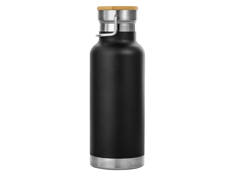 Медная спортивная бутылка с вакуумной изоляцией Thor объемом 480 мл, черный - купить оптом