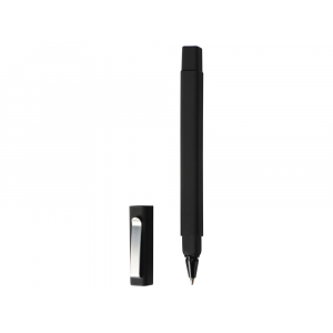 Ручка шариковая пластиковая Quadro Soft, квадратный корпус с покрытием софт-тач, черный - купить оптом
