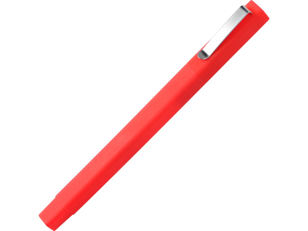 Ручка шариковая пластиковая Quadro Soft, квадратный корпус с покрытием софт-тач, красный - купить оптом
