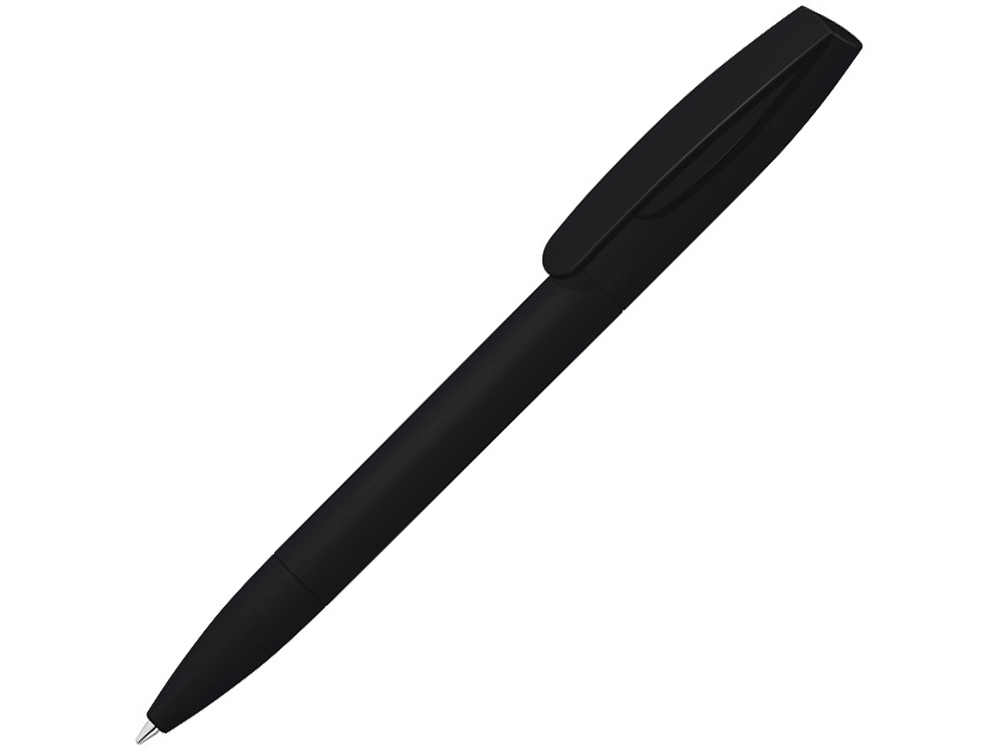 Шариковая ручка Coral Gum  с прорезиненным soft-touch корпусом и клипом., черный - купить оптом
